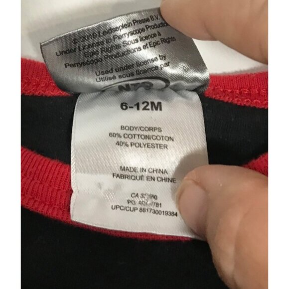 AC/DC Baby Bodysuit Long Sleeve Rock Band Logo 6-12M Black & Red Cotton Blend - Picture 6 of 6